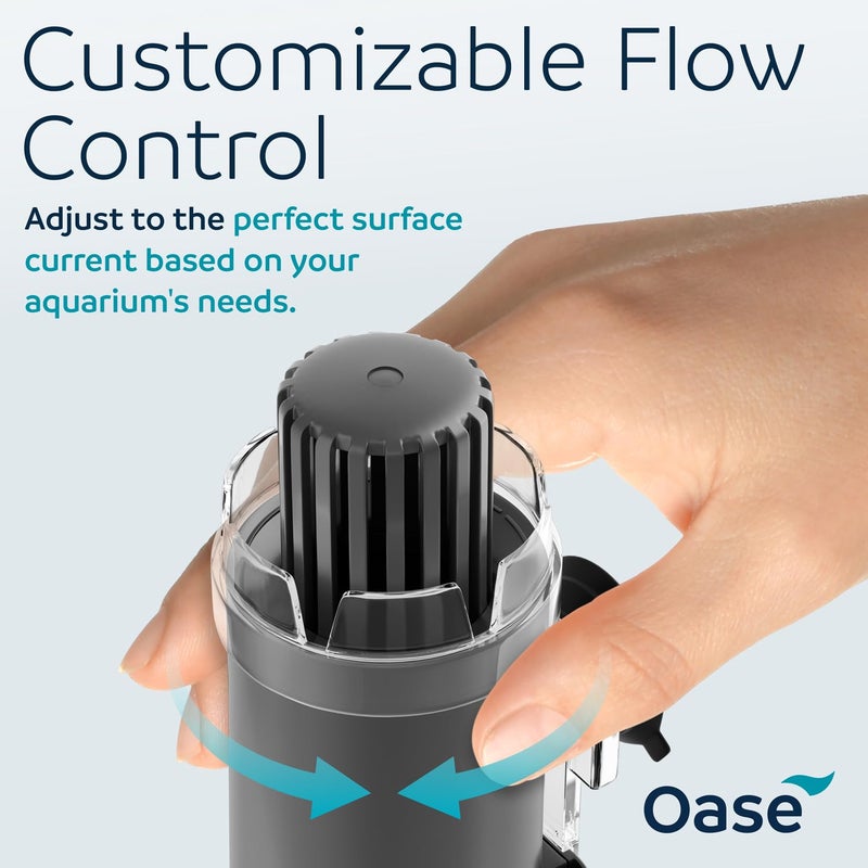 OASE CrystalSkim 600 Surface Skimmer for Freshwater and Marine Aquariums â€“ Compact Internal Filter for Film Oil and Debris Removal, Quiet, Adjustable Flow, Shrimp-Safe, for Tanks up to 160 Gal / 600 L - Image 3