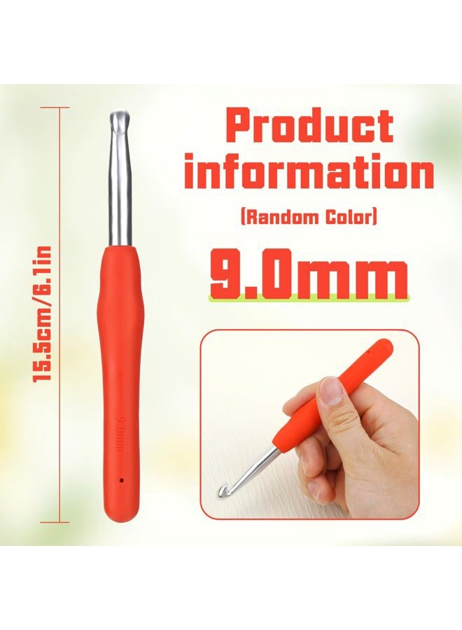 SHWAKK Crochet Hook, 9.0 mm Ergonomic Crochet Hook, Crochet Needles, Ergonomic Handle Crochet Hook, Knitting Needles with Soft Handle Beginners and Experienced Crochet Hobbyists (9.0 mm) - Image 2