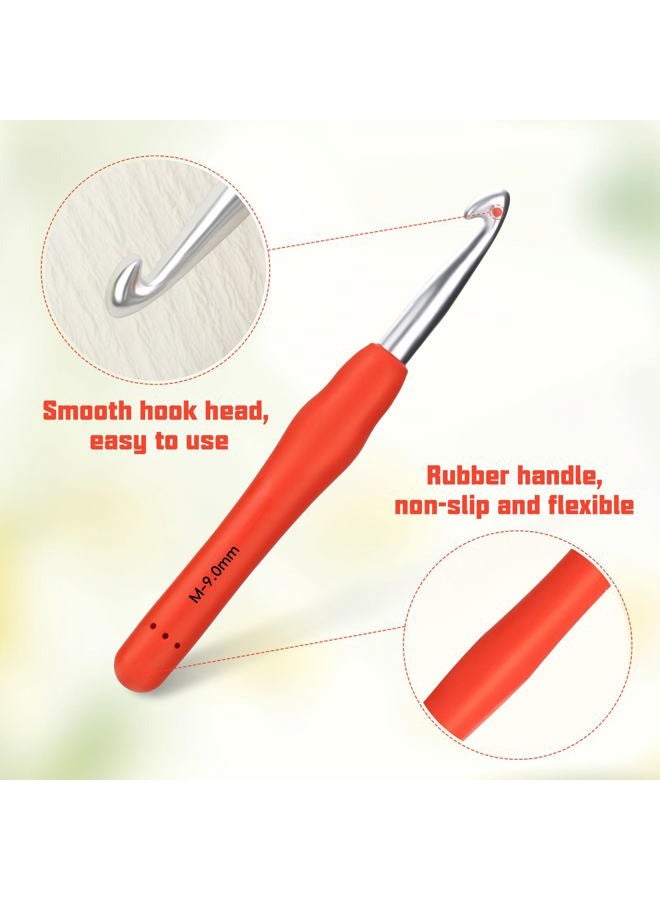 SHWAKK Crochet Hook, 9.0 mm Ergonomic Crochet Hook, Crochet Needles, Ergonomic Handle Crochet Hook, Knitting Needles with Soft Handle Beginners and Experienced Crochet Hobbyists (9.0 mm) - Image 3