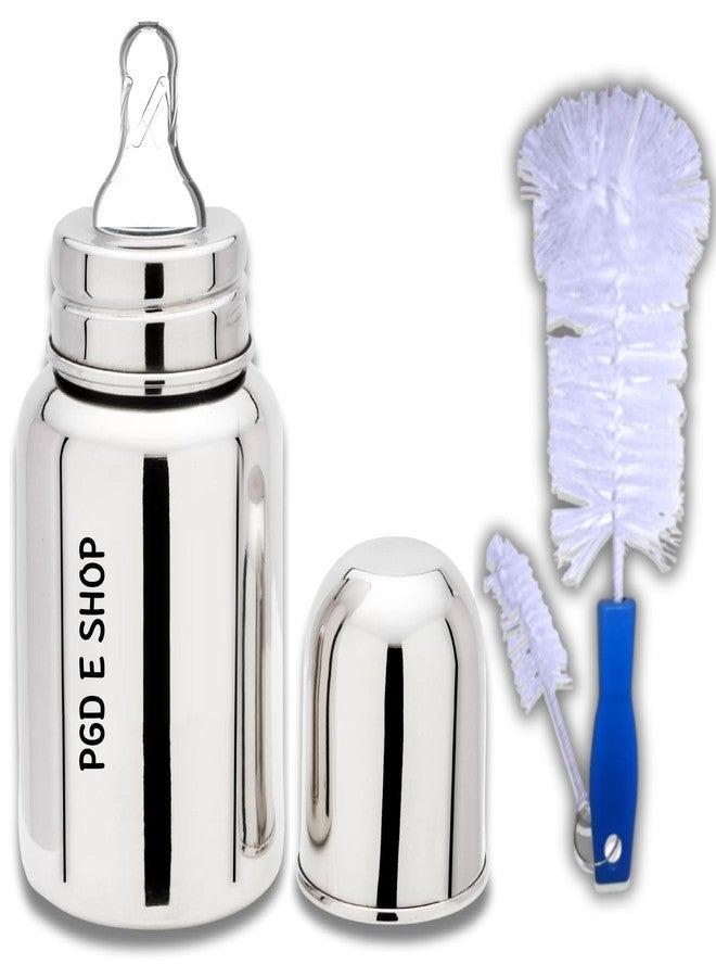 PGD Premium-Grade Regular Design Stainless Steel Baby Feeding Bottle and Cleaning Brush Set for Newborns, Infants, Toddlers, and Kids (150ml Cleaning Brush) - Image 2