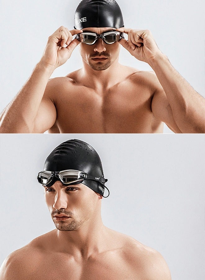 GROIC 5 Pieces Adjustable Swimming Goggles Sets Anti-Leak, Anti-Fog,with Swimming Cap,Nose Clip Ear Plugs,Waterproof Bag Case , Suitable for Adult Men ,Women ,Teenagers,Beginners, Professionals - Image 3