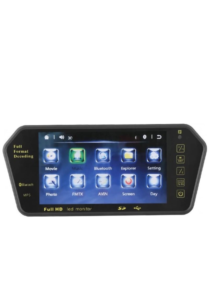 Royal - ROYAL - 7-inch Rearview LED Monitor, Parking Assistance System, Full HD 1080P Mirror Bluetooth Full Touch Screen with Bluetooth/USB/TF/MP5/DVR, SD-Card, Audio/Video Player (Black) - Image 1