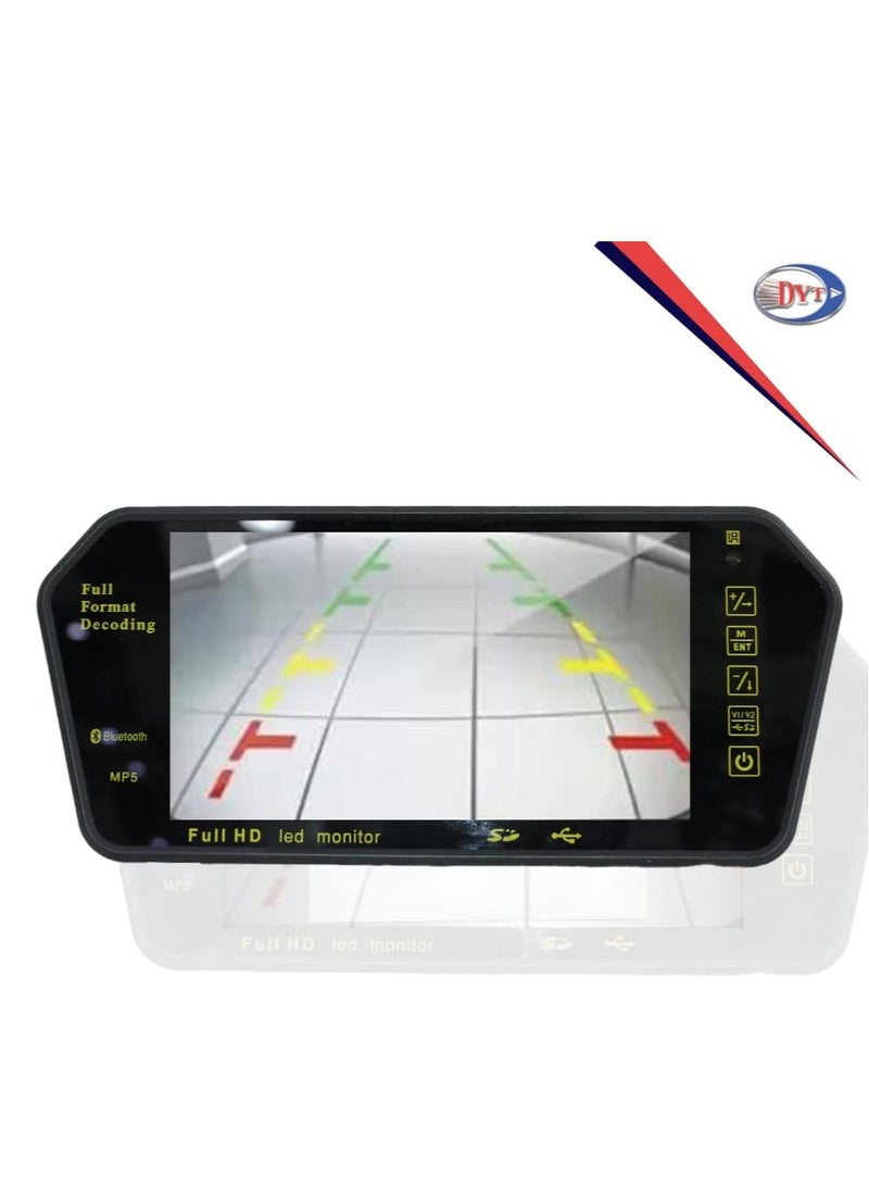 Royal - ROYAL - 7-inch Rearview LED Monitor, Parking Assistance System, Full HD 1080P Mirror Bluetooth Full Touch Screen with Bluetooth/USB/TF/MP5/DVR, SD-Card, Audio/Video Player (Black) - Image 1