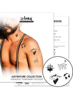 Le Inka Temporary Tattoos Pack of 4 Water Permeable Breathable Long Lasting Lasts 1-2 Weeks Premium Plant Based Men & Women Adventure Collection - pzsku/Z484EB3920E43DA1BCCDBZ/45/_/1679023518/733c5be7-3a88-4ea3-930a-07de4e682149