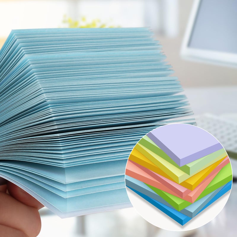 YEECOK (18 Pads) Sticky Notes 3x3 inch, Self-Stick Pads Pastel Colors Sticky Note, Recyclable, Easy to Post for Home, Office, Notebook - Image 4