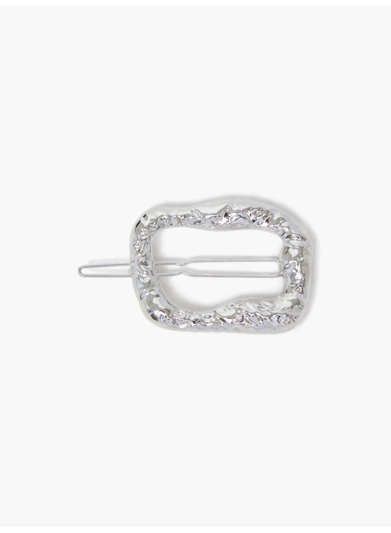 French Connection UK Molten Metal Square Barrette Hair Clip - Image 2