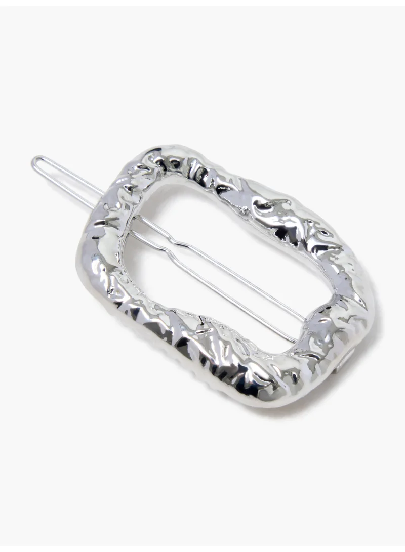 French Connection UK Molten Metal Square Barrette Hair Clip