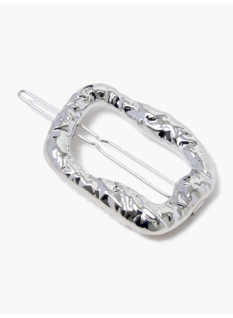 French Connection UK Molten Metal Square Barrette Hair Clip - Image 1