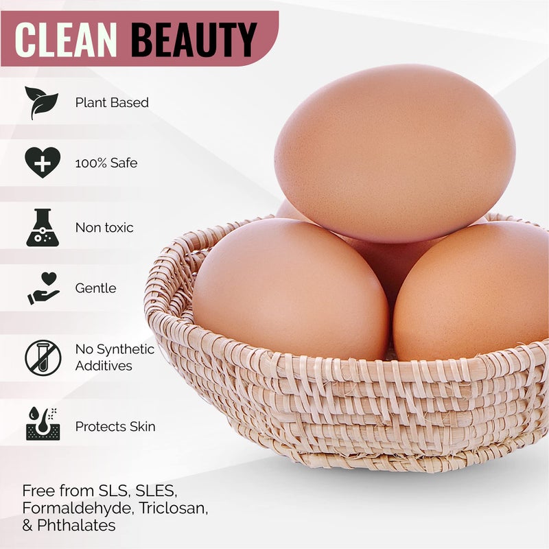 LOOKATME Korean Face Wash for Sensitive Skin - Water Based Bubble Skincare Cleanser - K Beauty Natural Acne Foaming Cleaner - Hydrating Skin Care Cleansing Foam with Low pH - Egg - Image 4