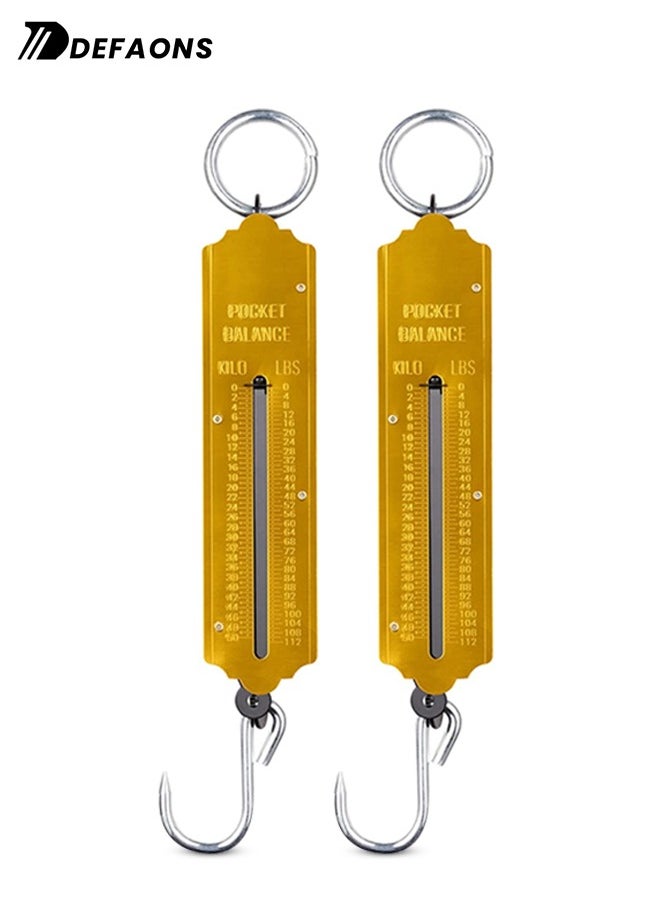 DEFAONS DEFAONS Pocket Balance Spring Scale Portable Hanging Weighing Scale with Hook 50Kg 112LBS Capacity Dual Scale in Kg Lbs Ideal for Fishing Travel Outdoor Market Use Durable and Compact Design - 2 PCS  - Image 3