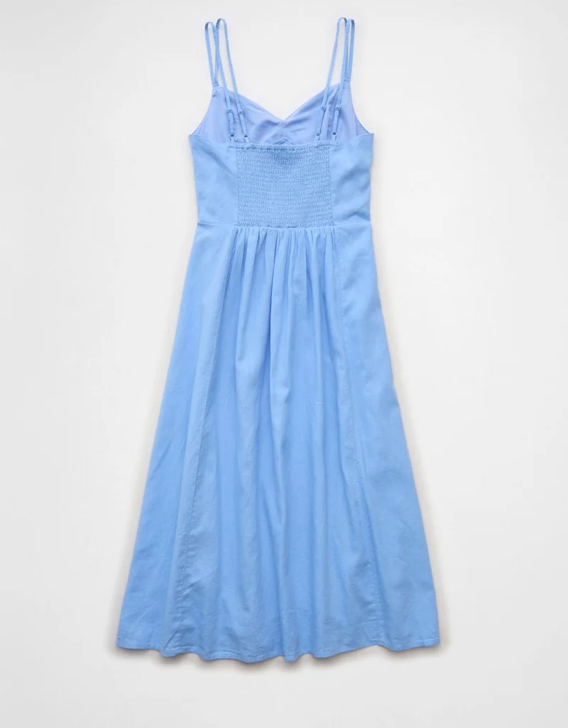 American Eagle AE Hanky Hem Tie-Strap Midi Dress