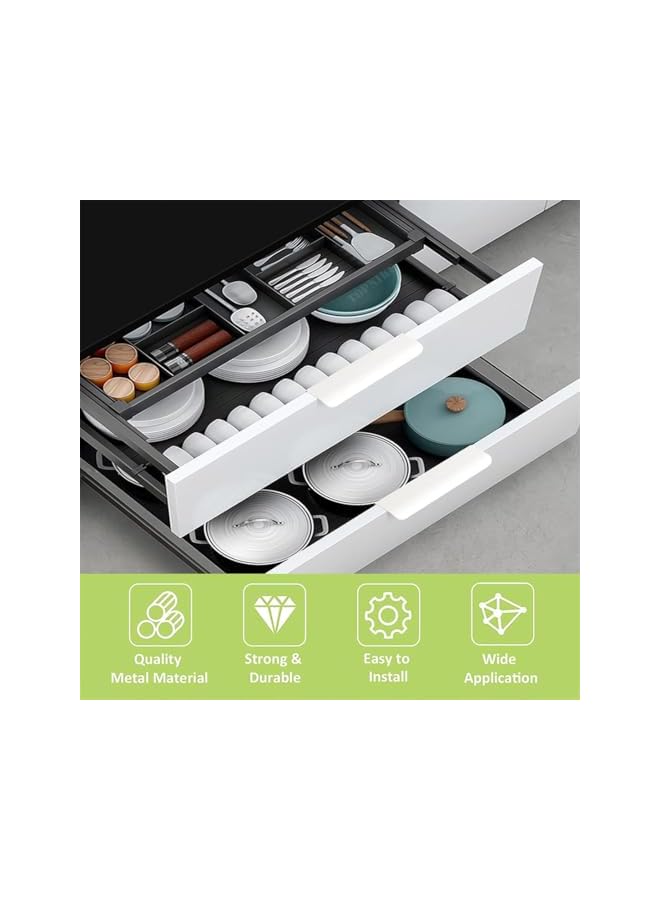 The Bros 8 Pack Concealed Cupboard Handles, Aluminum Alloy Drawer Pull Handles with Screws, Finger Edge Pull, Hidden Kitchen Cabinet Handles for Wardrobe Drawer Pull Cabinet Door, Sliver - Image 2