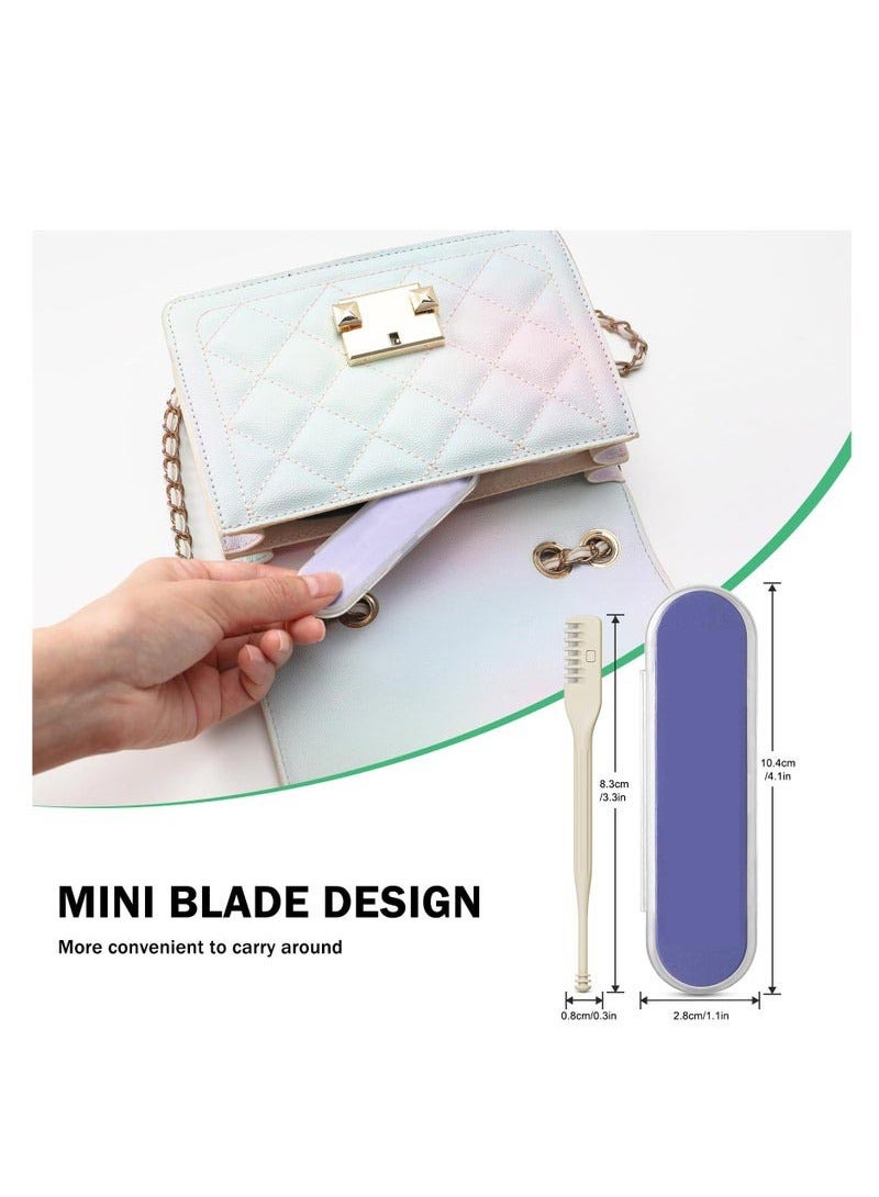 6 PCS Manual Nose Hair Trimmer, Rotating Nasal Hair Razor Cutter with Ear Picker for Women and Men, Portable Nostril Hair Remover Tools, Guarded, Gentle and Focused, Comb-shaped Guard