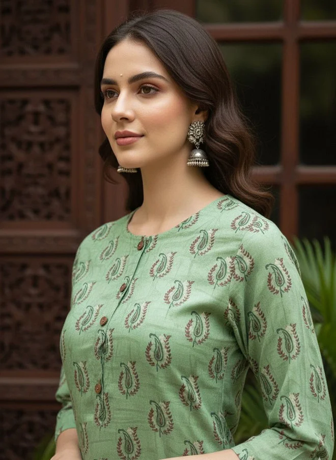 Saka Designs Floral Printed Knee Length Kurta