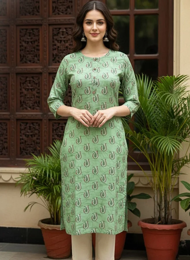 Floral Printed Knee Length Kurta