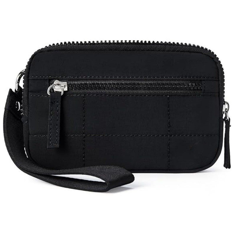 in stock New Women''s Wristband Wallet Nylon Quilted Wallet with 3 Zipper Wallet Accommodates Travel Card Bag - Image 2