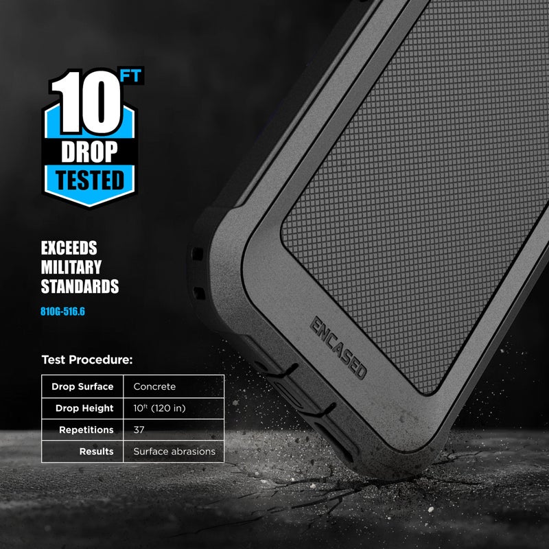 Encased Falcon Shield for Google Pixel 10/10 Pro Phone Case - Dual Layer Heavy Duty Cover with Tempered Glass Screen Protector (Black) - Image 5