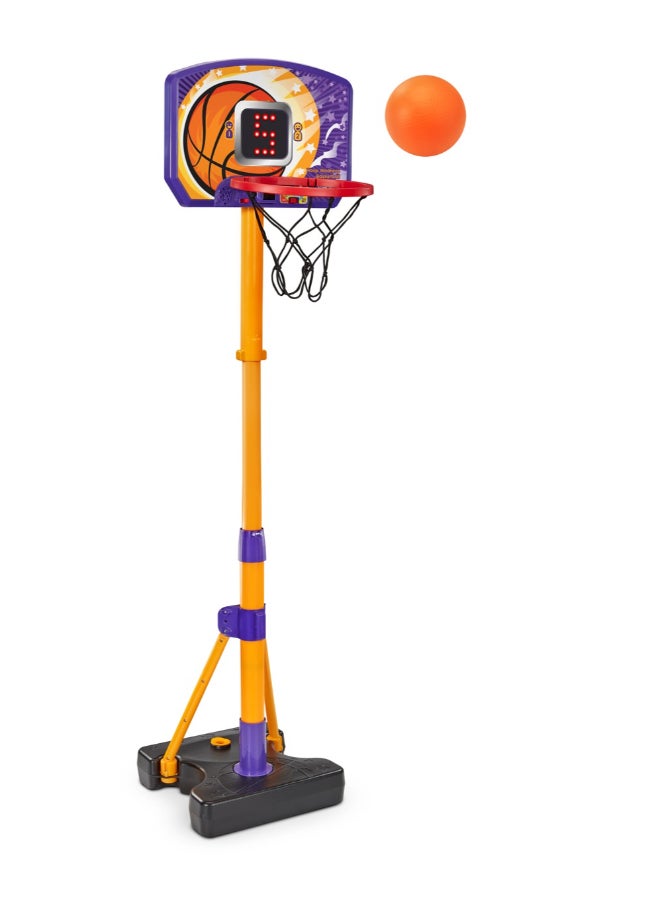 vtech -Interactive Kids Basketball Hoop with Electronic Scoreboard | Height Adjustable Stand, LED Backboard & 3 Built-In Games | Preschool Basketball Toy for Ages 3–6 Years - Image 2
