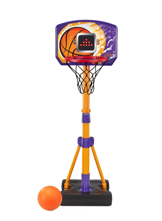 vtech -Interactive Kids Basketball Hoop with Electronic Scoreboard | Height Adjustable Stand, LED Backboard & 3 Built-In Games | Preschool Basketball Toy for Ages 3–6 Years - Image 1