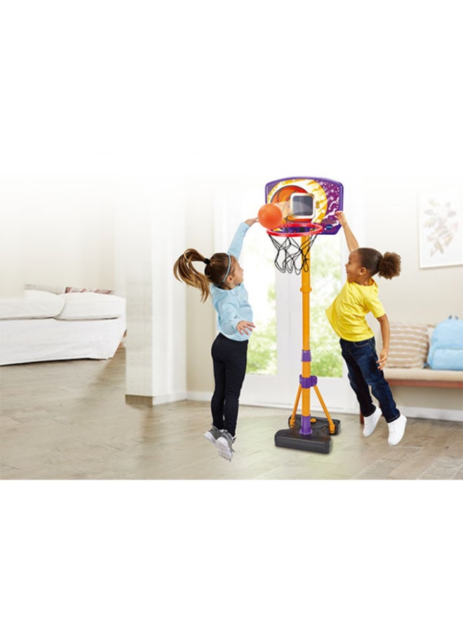 vtech -Interactive Kids Basketball Hoop with Electronic Scoreboard | Height Adjustable Stand, LED Backboard & 3 Built-In Games | Preschool Basketball Toy for Ages 3–6 Years - Image 4