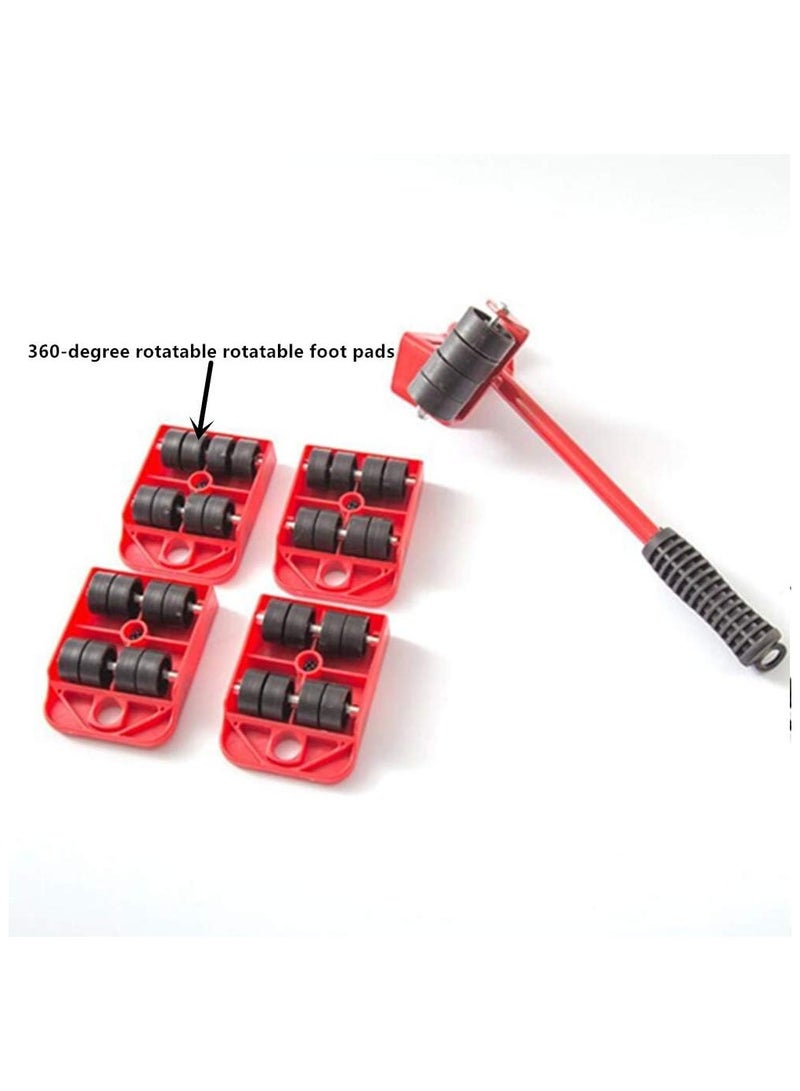 OUKEYI Furniture Lifter Mover Tool Set and 4 pcs 4.13"x3.15" Furniture Slides Kit, Furniture Move Roller Tools, 360 Degree Rotatable Pads, Suitable... - Image 4