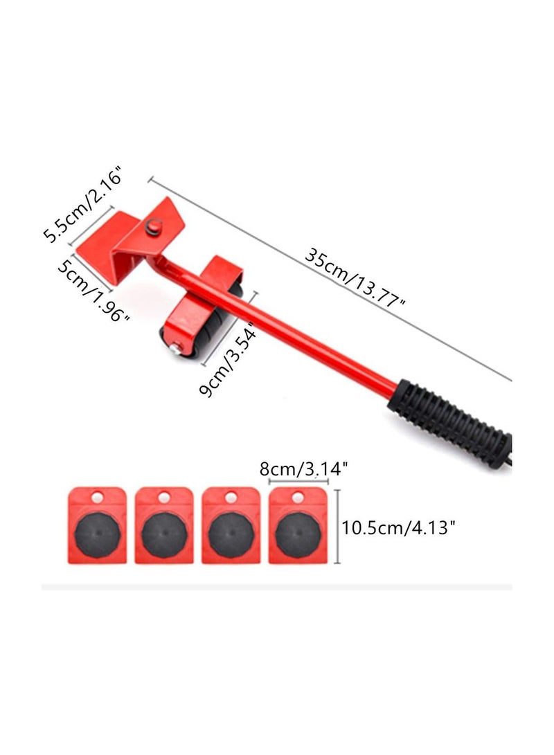 OUKEYI Furniture Lifter Mover Tool Set and 4 pcs 4.13"x3.15" Furniture Slides Kit, Furniture Move Roller Tools, 360 Degree Rotatable Pads, Suitable... - Image 5