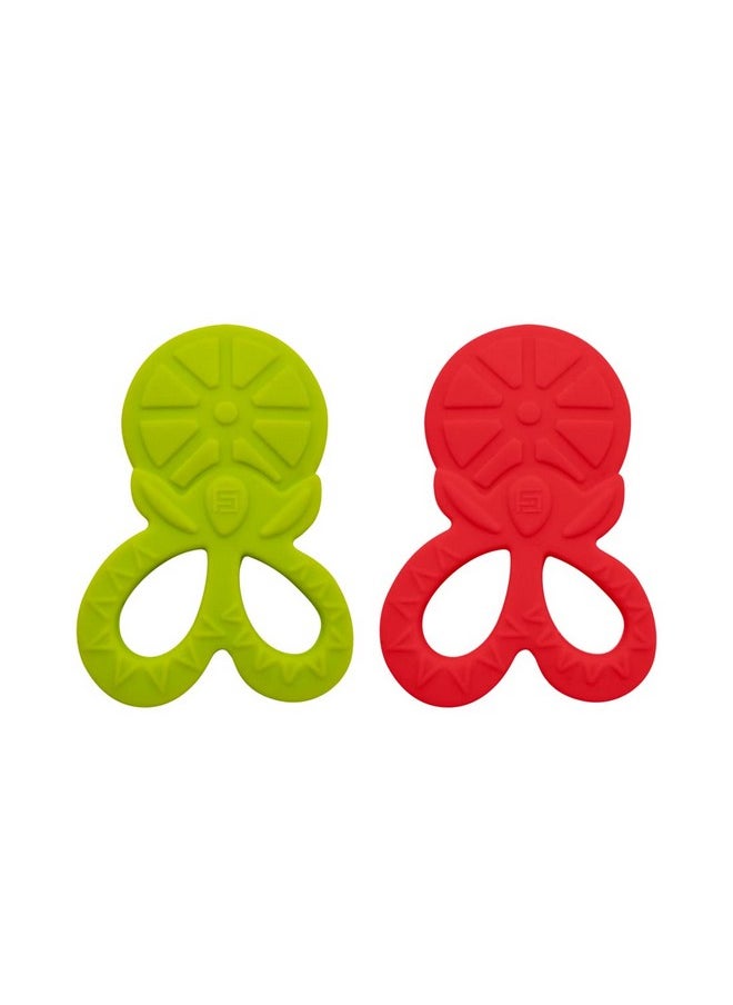 BuddsBuddy 100% Bpa Free Soft Silicone Baby Teether For 3 To 6 Babies (Tylo, Multicolor, Pack Of 2)  - Image 1