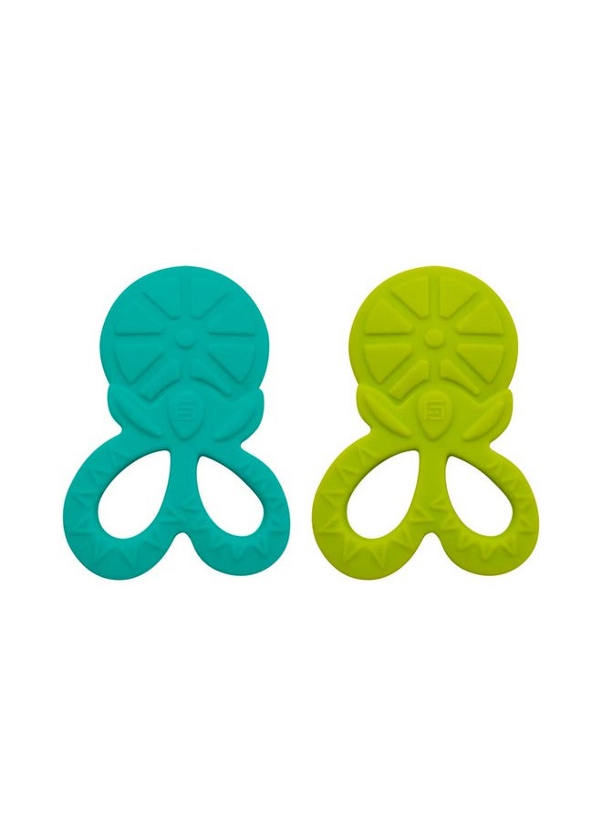 BuddsBuddy 100% Bpa Free Soft Silicone Baby Teether For 3 To 6 Babies (Tylo, Multicolor, Pack Of 2)  - Image 2