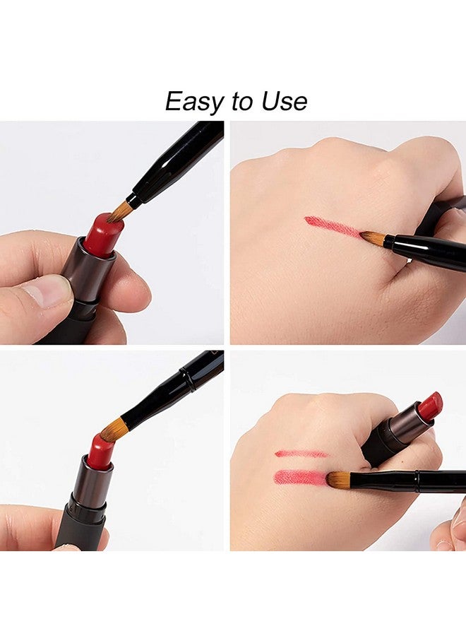 Queen Scepter Retractable Dual End Lip Brush Concealer Brush With Cap Lipstick Eyeshadow Foundation Makeup Brushes Gold Black Purple - Image 3