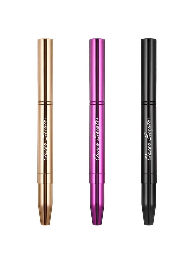 Queen Scepter Retractable Dual End Lip Brush Concealer Brush With Cap Lipstick Eyeshadow Foundation Makeup Brushes Gold Black Purple - Image 1