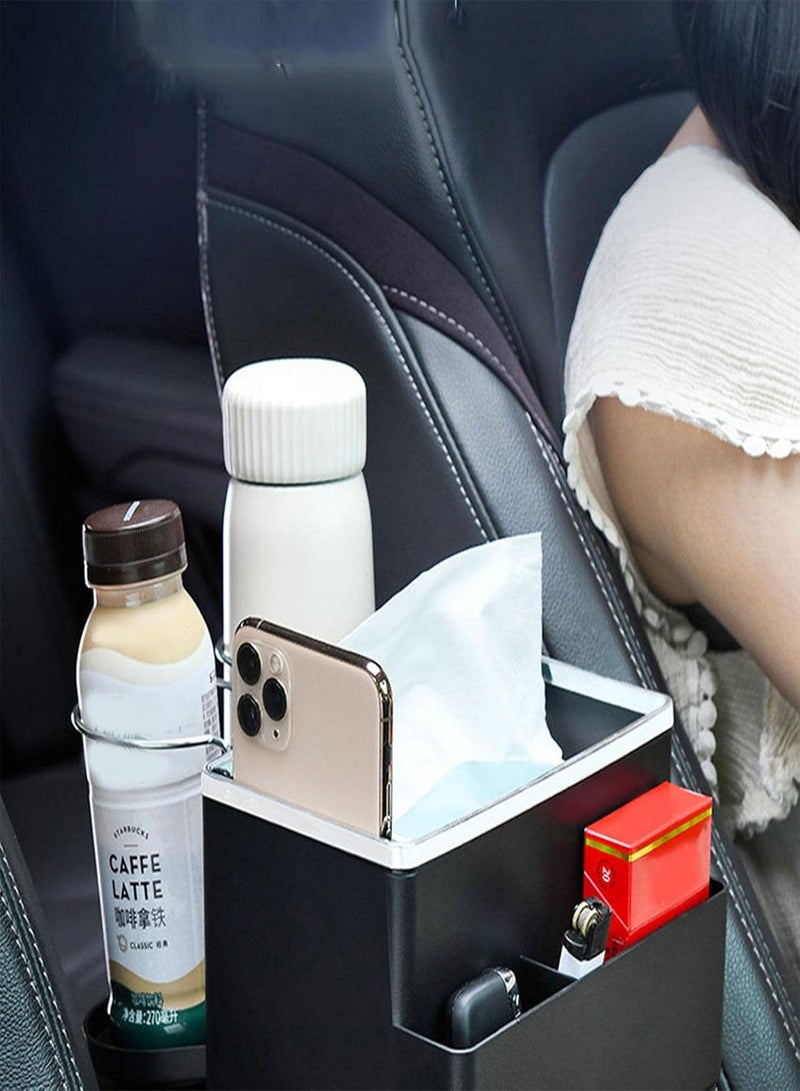 GGOOT Multifunctional Car Tissue Box | Car Tissue Box with 2 Foldable Cup Holders | Innovative Phone Stand Napkin Dispenser Holder Fits Most Cars  - Image 3