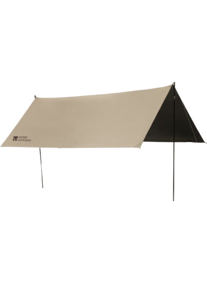 MOBIGARDEN Sunshade, Outdoor Camping Sun Protection, Rain Protection, Black Tarpaulin Canopy 410 Nx23680002, And Sand - Image 3
