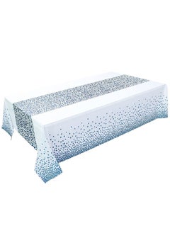Thickened Disposable Peva Tablecloth Waterproof Star Dot Design Suitable For Birthday Wedding Party Table Protector-Color:Blue Dot Table Flag-Specifications:137*274cm
