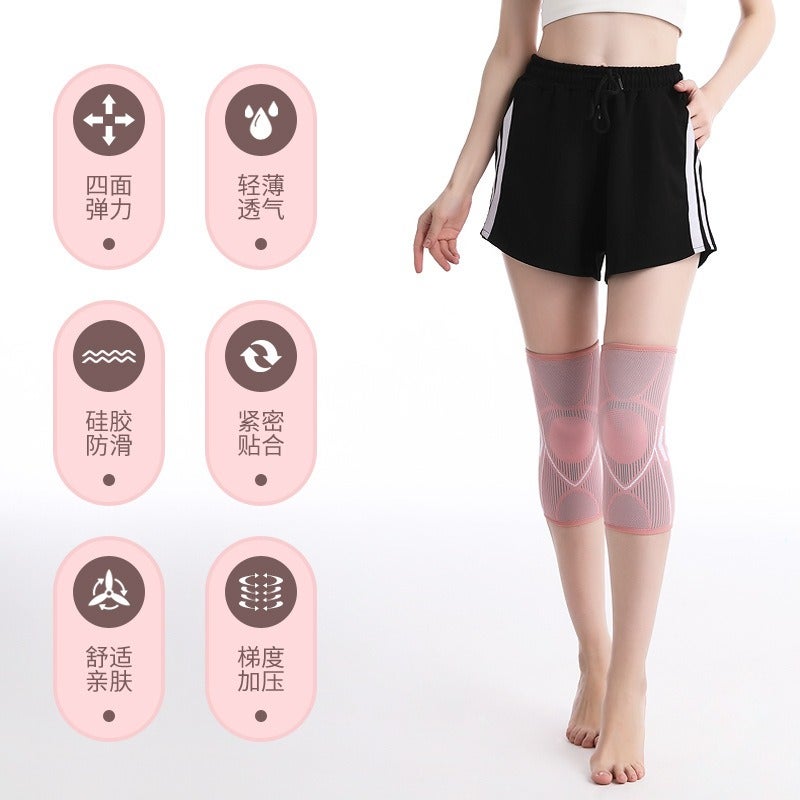 AOLIKES Nylon Silicone Anti-Slip Thermal Knee Brace for Running, Cycling, Basketball, and Outdoor Sports - Image 3