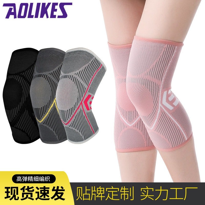 AOLIKES Nylon Silicone Anti-Slip Thermal Knee Brace for Running, Cycling, Basketball, and Outdoor Sports - Image 1