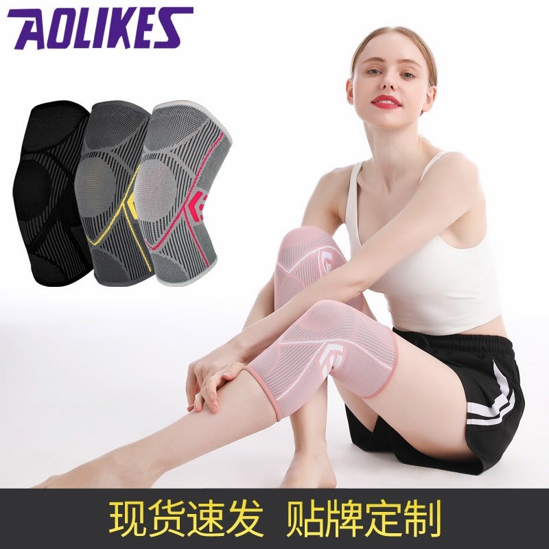 AOLIKES Nylon Silicone Anti-Slip Thermal Knee Brace for Running, Cycling, Basketball, and Outdoor Sports - Image 4