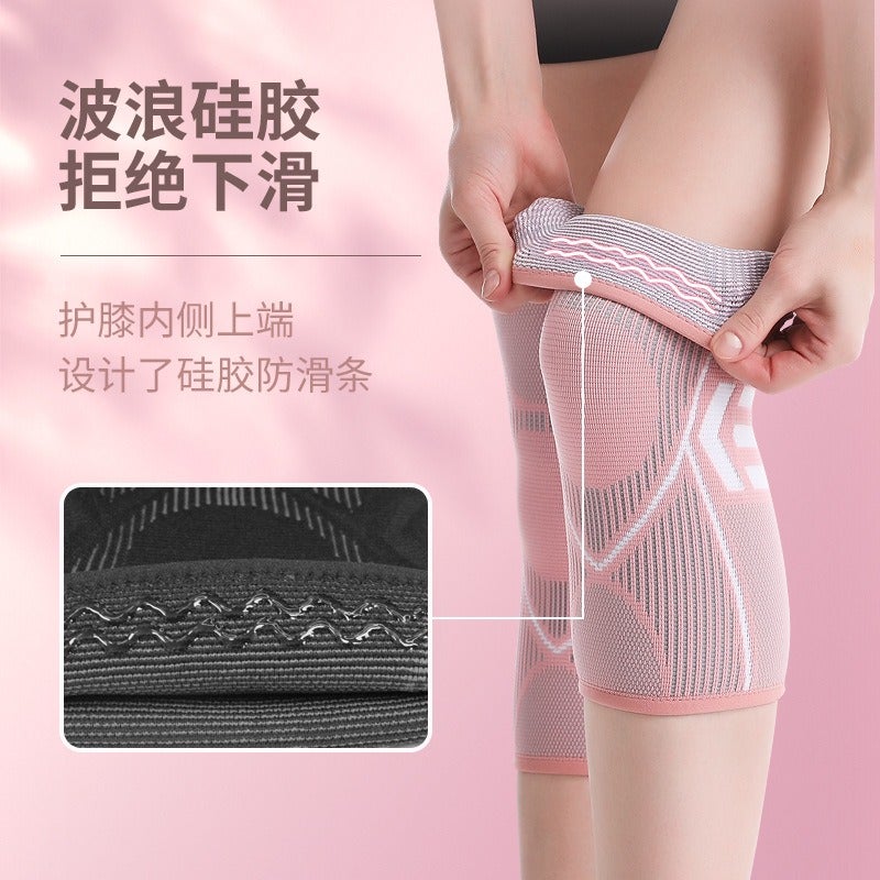 AOLIKES Nylon Silicone Anti-Slip Thermal Knee Brace for Running, Cycling, Basketball, and Outdoor Sports - Image 2