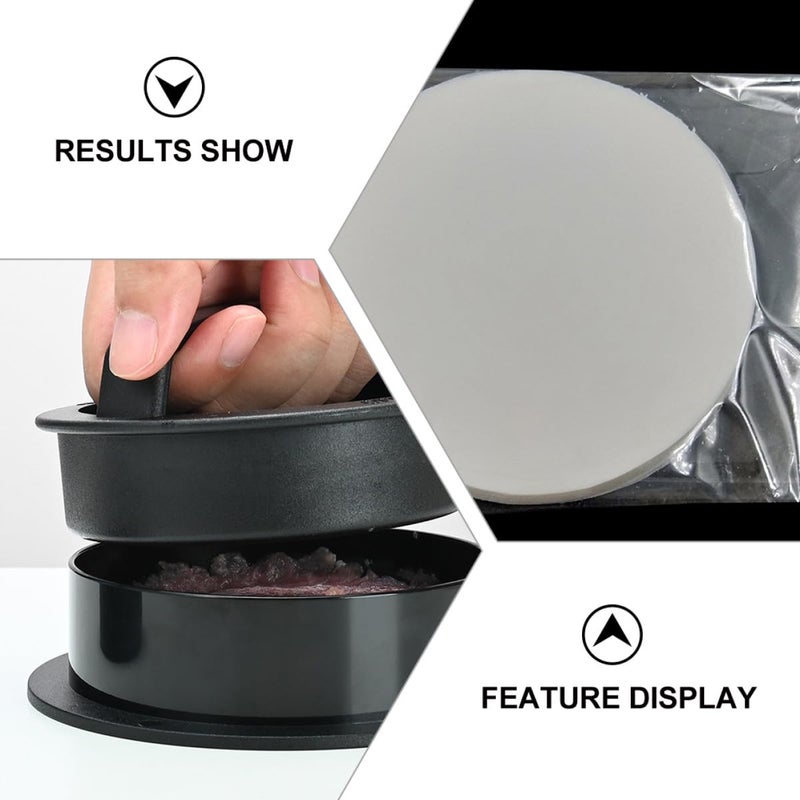 Non Stick Hamburger Patty Maker Press With 50 Oil Papers Kitchen Utensil For Home Cooking Grilling - Image 4