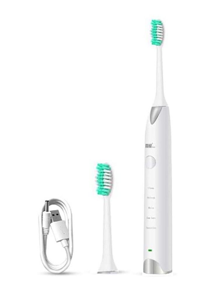 Smart Innovation - USB Rechargeable Sonic Electric Toothbrush White/Silver - Image 1