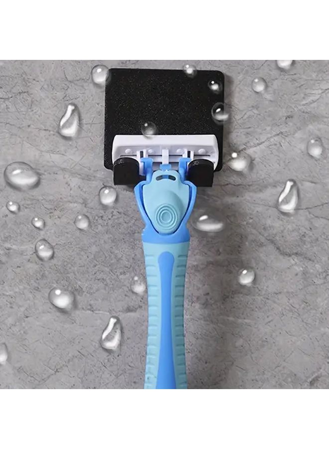 White Wall Mounted Shaver Holder Rack 1pc Durable Plastic Bathroom Storage For Men And Family - Image 3