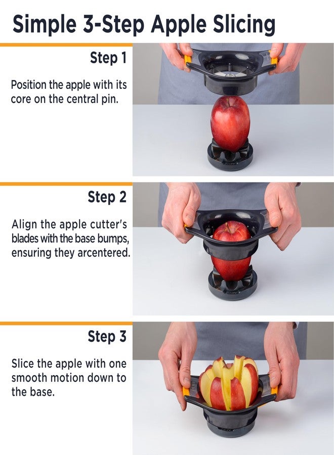 Deiss LUX 4.25 Inch Apple Slicer and Corer with Cutting Base, Stainless Steel 8-Slice Apple Cutter, Dishwasher Safe Apple Cutter Slicer, Large Apple Slicer - Perfect for Apple Slices & Sliced Apples - Image 5