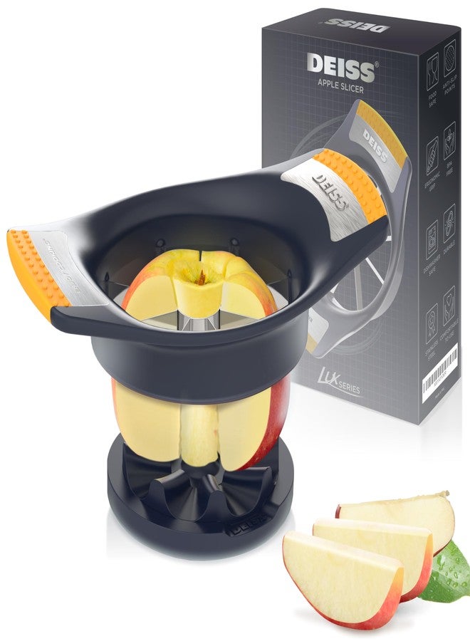 Deiss LUX 4.25 Inch Apple Slicer and Corer with Cutting Base, Stainless Steel 8-Slice Apple Cutter, Dishwasher Safe Apple Cutter Slicer, Large Apple Slicer - Perfect for Apple Slices & Sliced Apples - Image 1