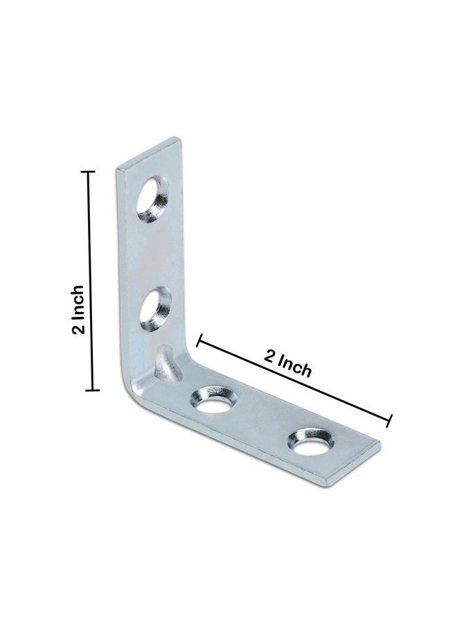 Impex IMPEX Angle Bracket for Reinforcing Chairs/Tables - 24 Pcs Shelf bracket Zinc Plated L Shape Bracket for Solid Shelf Support Joint Right Corner Brace (50 X 50 MM) - Image 3
