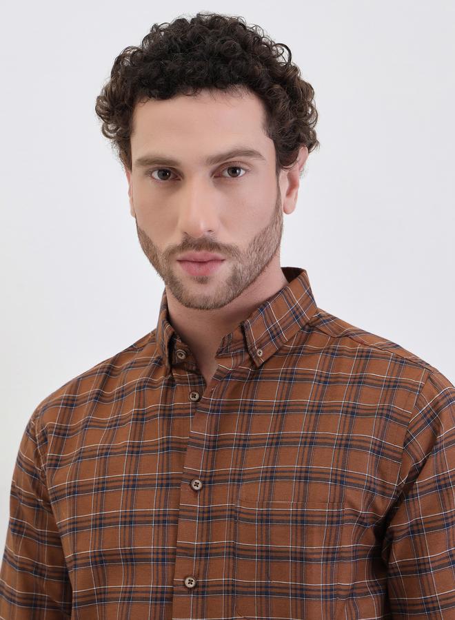 ستايلي قميص بنقشة مربعات بقصة عادية وياقة مفتوحة - Image 3