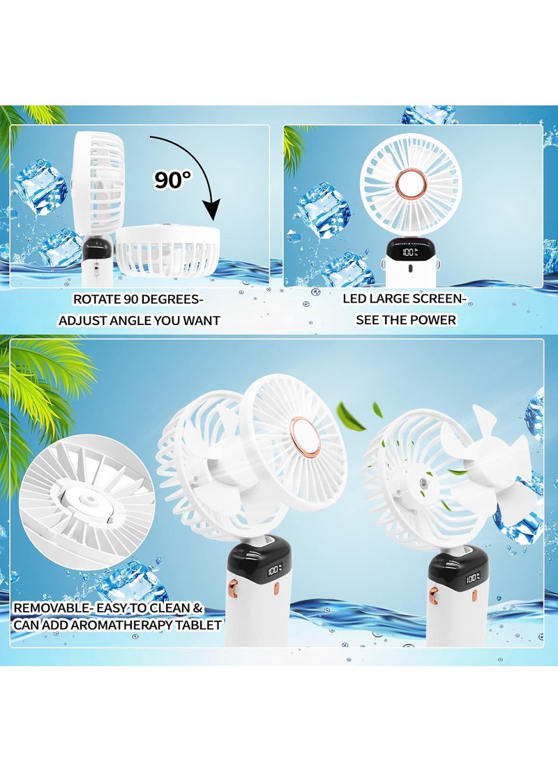 GUDOO Handheld Portable Fan Quiet Small Window Fan 5000mAh USB Rechargeable Personal Fan Battery Operated Small Fan with 5 Speeds for Home Travel Commute Makeup Office White - Image 5