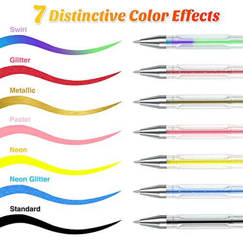 feela 360 Colors Gel Pens Set 180 Unique Gel Pen Plus 180 Refills for Adult Coloring Books Drawing - Image 4