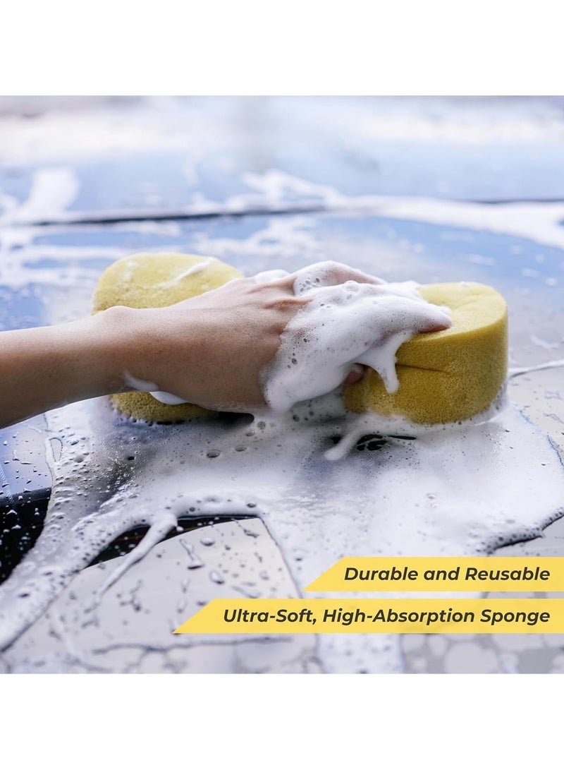 Large Car Wash Sponge Ultra Soft, High Absorption, Durable & Reusable Cleaning Sponge for Car Washing, Boat Cleaning, Household Surfaces, Kitchen & Garage Use (30×16×6cm) - Image 3