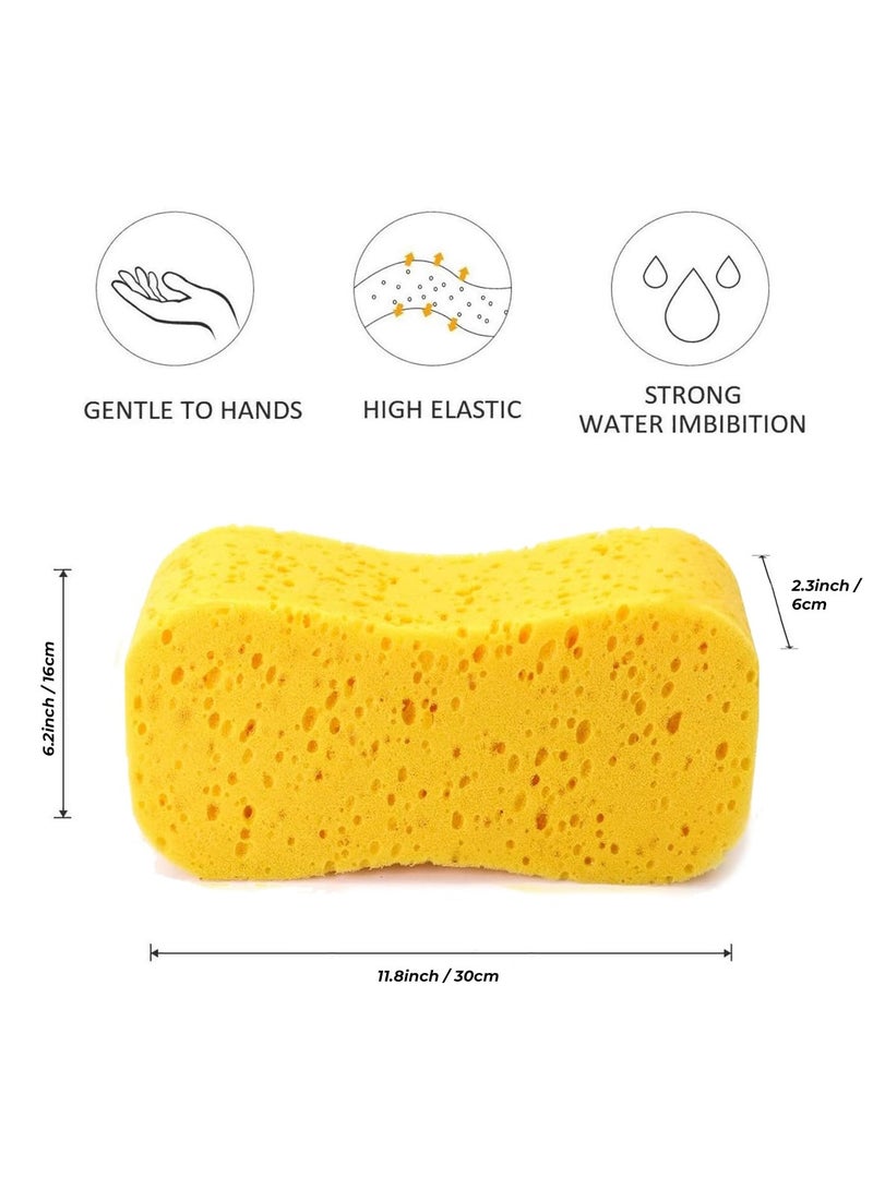 Large Car Wash Sponge Ultra Soft, High Absorption, Durable & Reusable Cleaning Sponge for Car Washing, Boat Cleaning, Household Surfaces, Kitchen & Garage Use (30×16×6cm) - Image 5