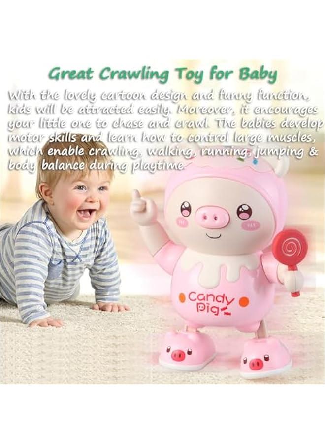 Dancing Piglet Toy, Lovely Dancing Piggy Toy Electric Candy Pig Musical Toy Little Pig Musical Toy for Kids with Dynamic Music & Cool Lights| Legs Move Sideways| Body Twist (Blue) - Image 5