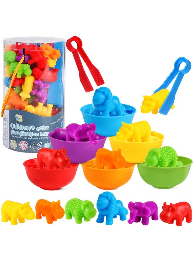 USATDD Counting Animal Toys Color Matching Games Preschool Learning Activities Sorting Stacking Toys Math Couting Educational Sensory Montessori Toy for Toddlers Kids Ages 3 4 5 - Image 1